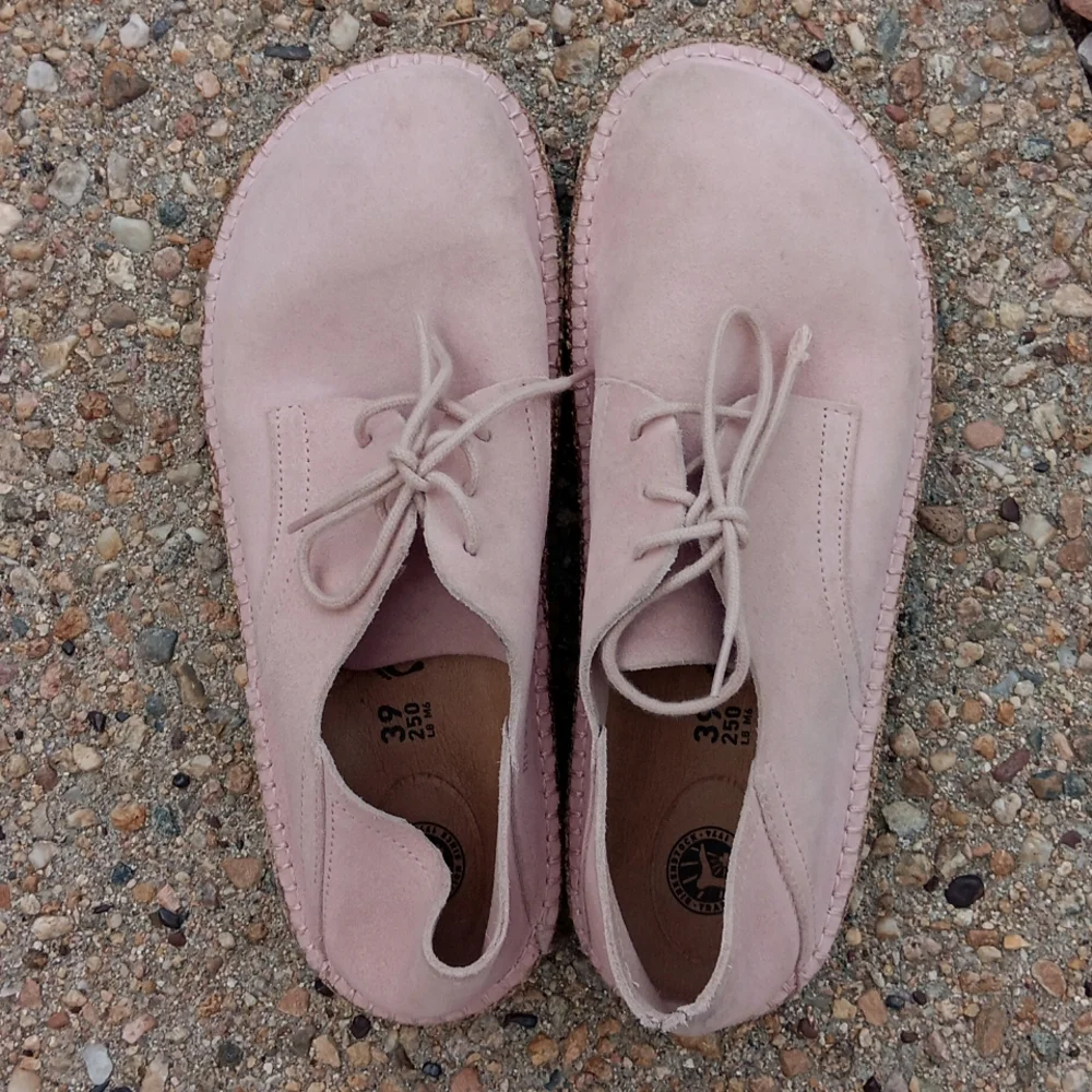 Birkenstock Gary pink suede leather lace up shoes women's 8 - Picture 4 of 12